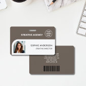 Modern Custom Logo Bar Code Employee Staff Name Ausweis