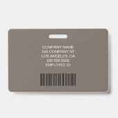 Modern Custom Logo Bar Code Employee Staff Name Ausweis (Rückseite)