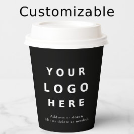 Modern Custom Logo Business – Black Pappbecher