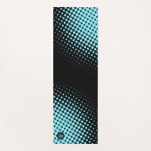 Modern Custom Logo Electric-Blue Halftone on Black Yogamatte (Vorderseite)