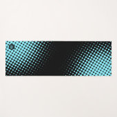 Modern Custom Logo Electric-Blue Halftone on Black Yogamatte (Vorderseite (Horizontal))