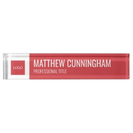 Modern Custom Logo Employee Name Job Title Namensplakette