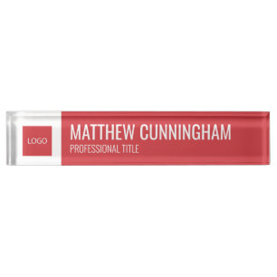 Modern Custom Logo Employee Name Job Title Namensplakette