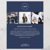 Modern Custom Logo Foto Blue Corporate Business Flyer (Vorne)