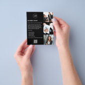 Modern Custom Logo Foto QR Black Business Flyer (Gruppe)