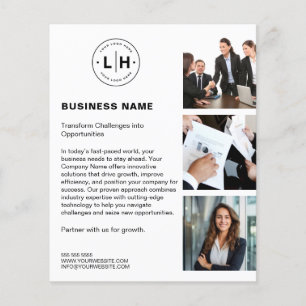 Modern Custom Logo Foto White Business Flyer