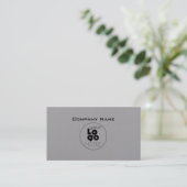 Modern Custom Logo Grau Maskuline Business Cards Visitenkarte (Stehend Vorderseite)