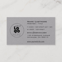 Modern Custom Logo Grau Maskuline Business Cards