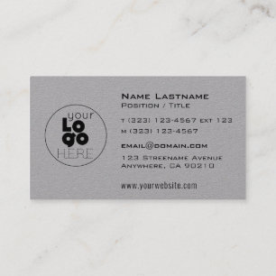 Modern Custom Logo Grau Maskuline Business Cards Visitenkarte