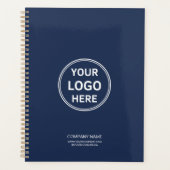 Modern Custom Logo Navy Blue Business Corporate Planer (Vorderseite)