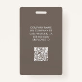 Modern Custom Logo Photo Employee Staff Name Ausweis (Rückseite)