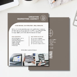 Modern Custom Logo Photo QR Marketing Business Flyer