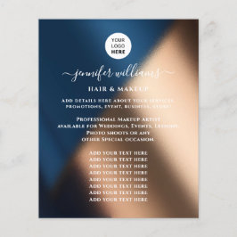 Modern Custom Logo Promotion Navy Blue Rose Gold Flyer