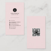Modern Custom Logo Social Media Icons Pink Visitenkarte (Vorne/Hinten)