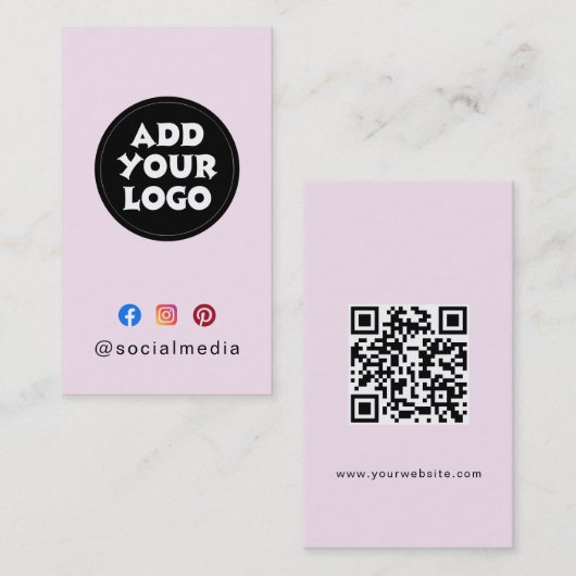 Modern Custom logo Social Media QR code website  Visitenkarte (Vorne/Hinten)