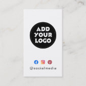 Modern Custom logo Social Media QR code website  Visitenkarte (Vorderseite)
