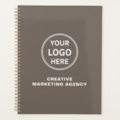 Modern Custom Logo Taupe Business Planer (Vorderseite)