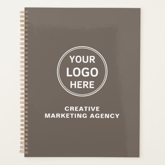 Modern Custom Logo Taupe Business Planer (Vorderseite)