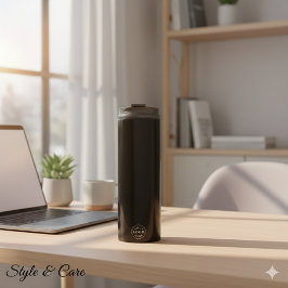 Modern Custom Logo Tumbler in Clean Black Design Thermosbecher