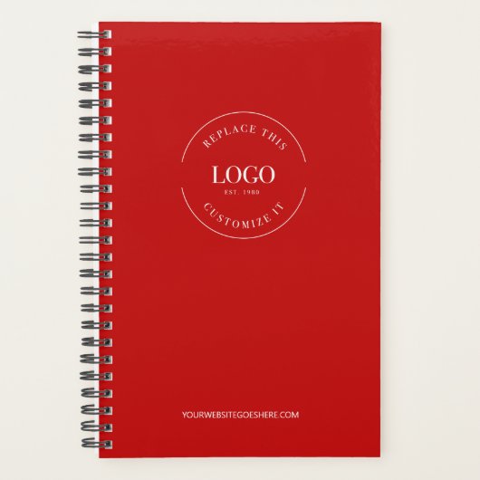 Modern Custom Logo website red markiert Planer (Vorderseite)