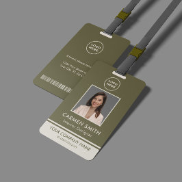 Modern Custom Luxury Olive Green mit Logo-Abzeiche Ausweis