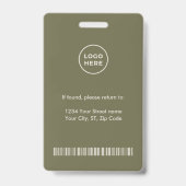 Modern Custom Luxury Olive Green mit Logo-Abzeiche Ausweis (Back)