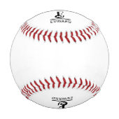 Modern Custom Monogram And Name  Baseball (Rückseite)