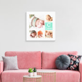 Modern Custom Monogram Family Foto Collage Leinwanddruck (Insitu (Wohnzimmer))
