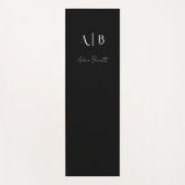 Modern Custom Monogram Initials Name Black Yogamatte (Vorderseite)