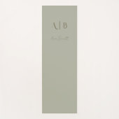 Modern Custom Monogram Initials Name Dusty Sage Yogamatte (Vorderseite)