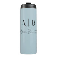 Modern Custom Monogram Initials Name Pastel Blue