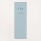 Modern Custom Monogram Initials Name Pastel Blue Yogamatte (Vorderseite)