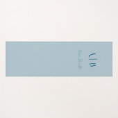 Modern Custom Monogram Initials Name Pastel Blue Yogamatte (Vorderseite (Horizontal))