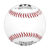 Modern Custom Monogram Name  Baseball (Rückseite)