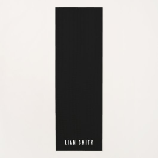 Modern Custom Monogram Name Black Notebook Yogamatte (Vorderseite)