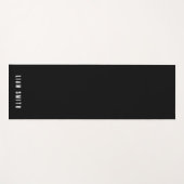 Modern Custom Monogram Name Black Notebook Yogamatte (Vorderseite (Horizontal))