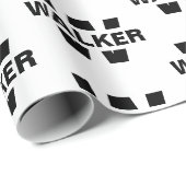 Modern Custom Monogram Name Black/White Geschenkpapier (Rolleneckpunkt)