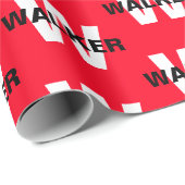 Modern Custom Monogram Name Bright Red Gift Geschenkpapier (Rolleneckpunkt)