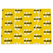 Modern Custom Monogram Name Gold Geschenktasche Große Geschenktüte (Vorderseite)