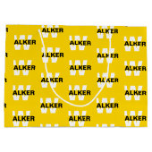 Modern Custom Monogram Name Gold Geschenktasche Große Geschenktüte (Rückseite)