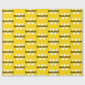 Modern Custom Monogram Name Gold Gift Geschenkpapier (Flach)
