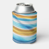 Modern Custom Name Fun Blue Soft Gelb Dosenkühler (Kanne Rückseite)