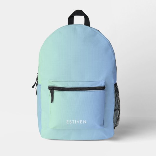 Modern Custom Name Gradient Backpack - Cool Soccer Bedruckter Rucksack (Vorderseite)