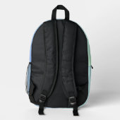 Modern Custom Name Gradient Backpack - Cool Soccer Bedruckter Rucksack (Rückseite)