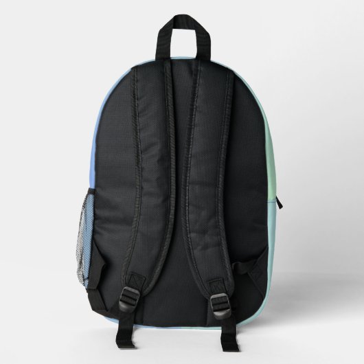 Modern Custom Name Gradient Backpack - Cool Soccer Bedruckter Rucksack (Rückseite)