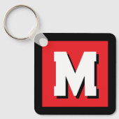 Modern custom name initial monogram metal schlüsselanhänger (Vorderseite)