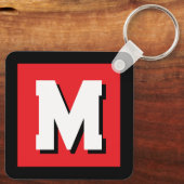 Modern custom name initial monogram metal schlüsselanhänger (Rückseite)