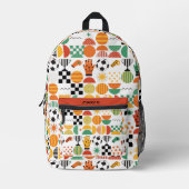 Modern Custom Name Soccer Football Pattern Bedruckter Rucksack (Vorderseite)
