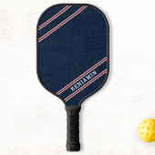 Modern Custom Navy Blue White Player Name Pickleball Schläger