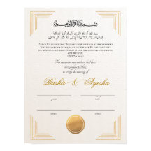 Modern Custom Nikkah Marriage Certificate